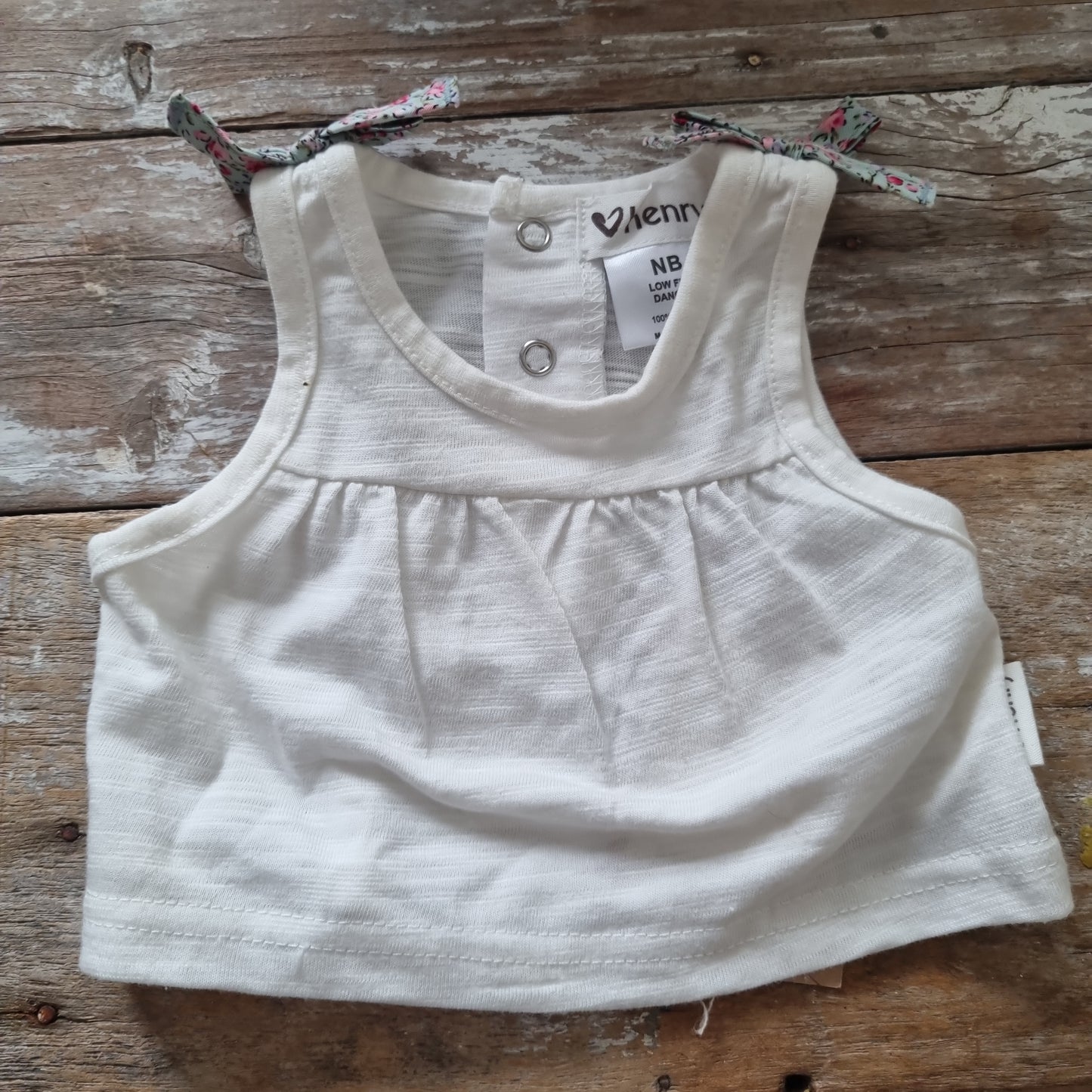 Baby Girls Gathered Sun Top - White