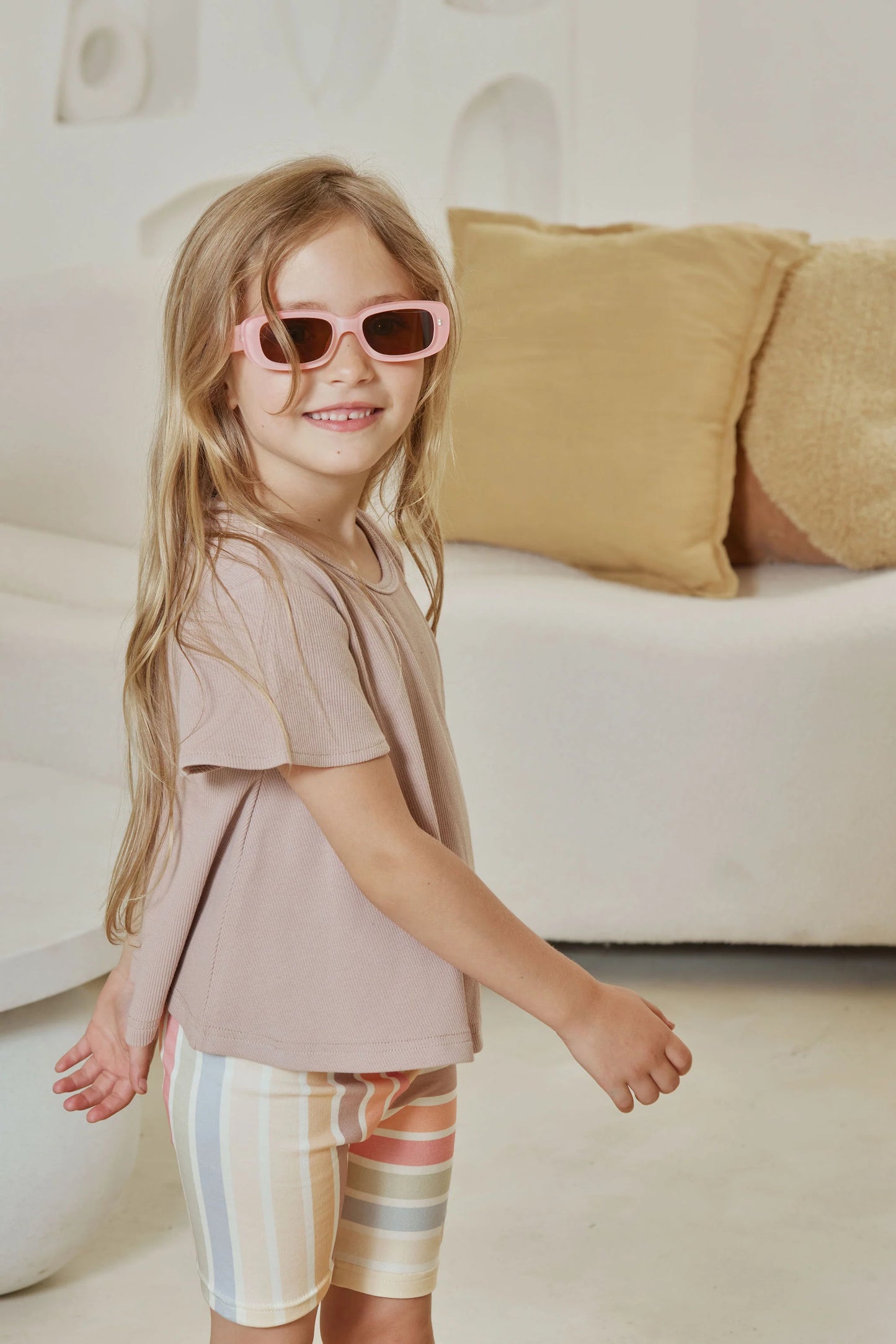 Taupe Rib Swing Tee | Kapow Kids