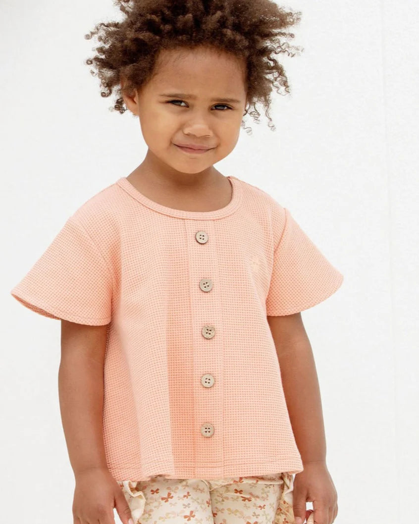 Apricot Waffle Swing Tee | Kapow Kids