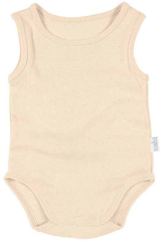 Dreamtime Organic Onesie Singlet - Almond