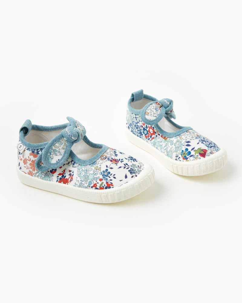 Liberty Millie Print Canvas - Patchwork Blue | Walnut