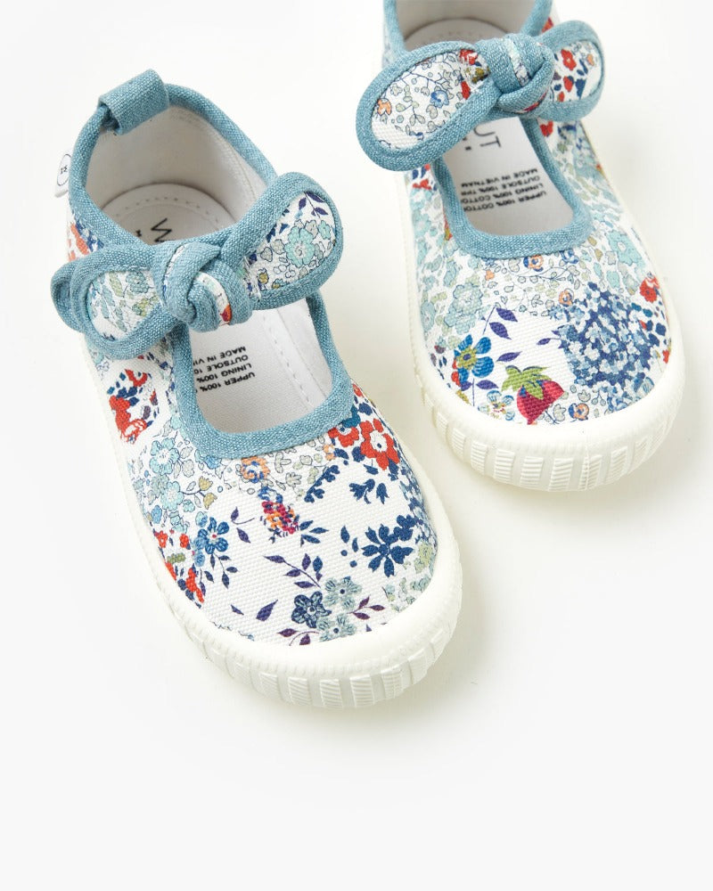 Liberty Millie Print Canvas - Patchwork Blue | Walnut