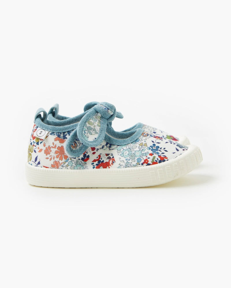 Liberty Millie Print Canvas - Patchwork Blue | Walnut