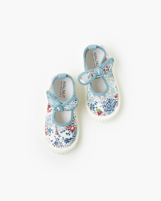 Liberty Millie Print Canvas - Patchwork Blue | Walnut