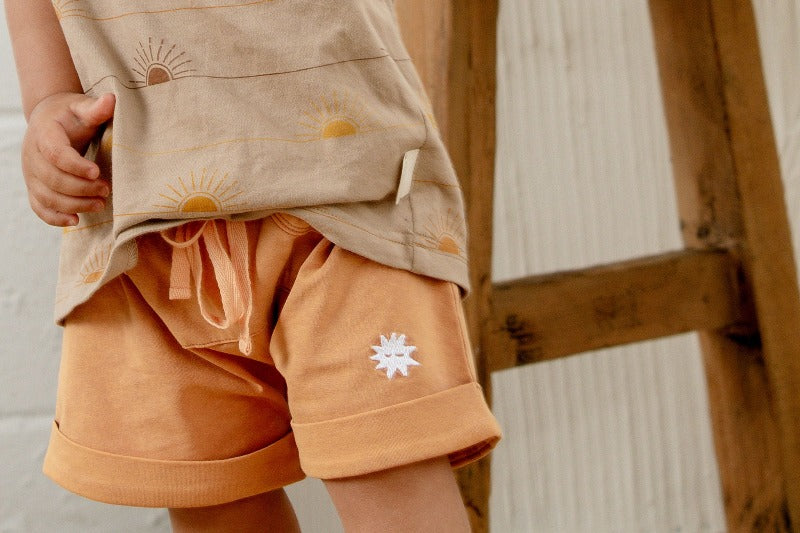 Caramel Shorts Vintage Wash | Kapow Kids