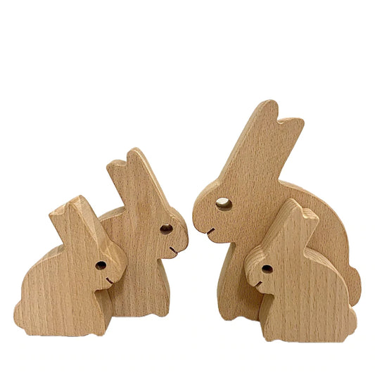 Wooden Bunny Family | Papoose Toys