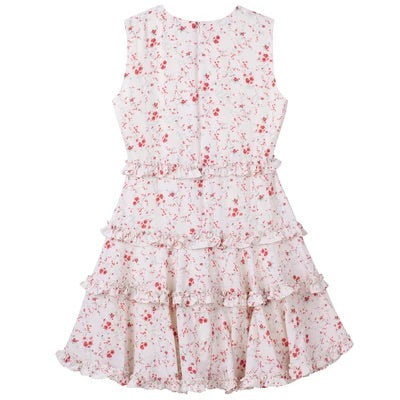 Indi Floral Frill Cream Dress
