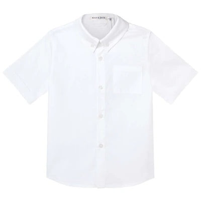 Jackson Short Sleeve Shirt - White | Designer Kidz
