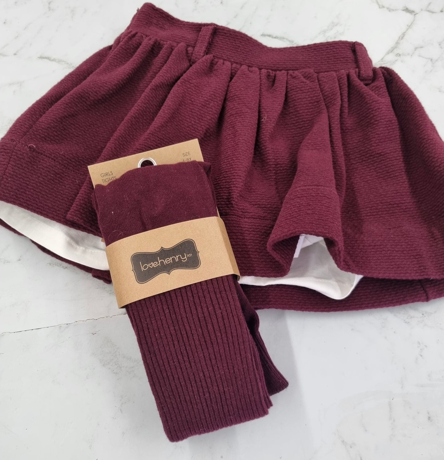 Girls Full Skirt - Wine | Love Henry