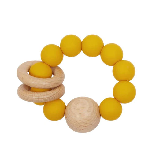 Silicone Ring Teether - Mustard | My Little Giggles