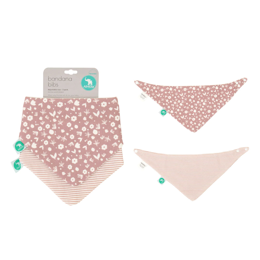 Dusty Pink Bandana Bibs