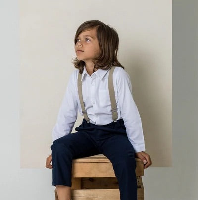 Bradley Boys Suspenders - Sand | Designer Kidz