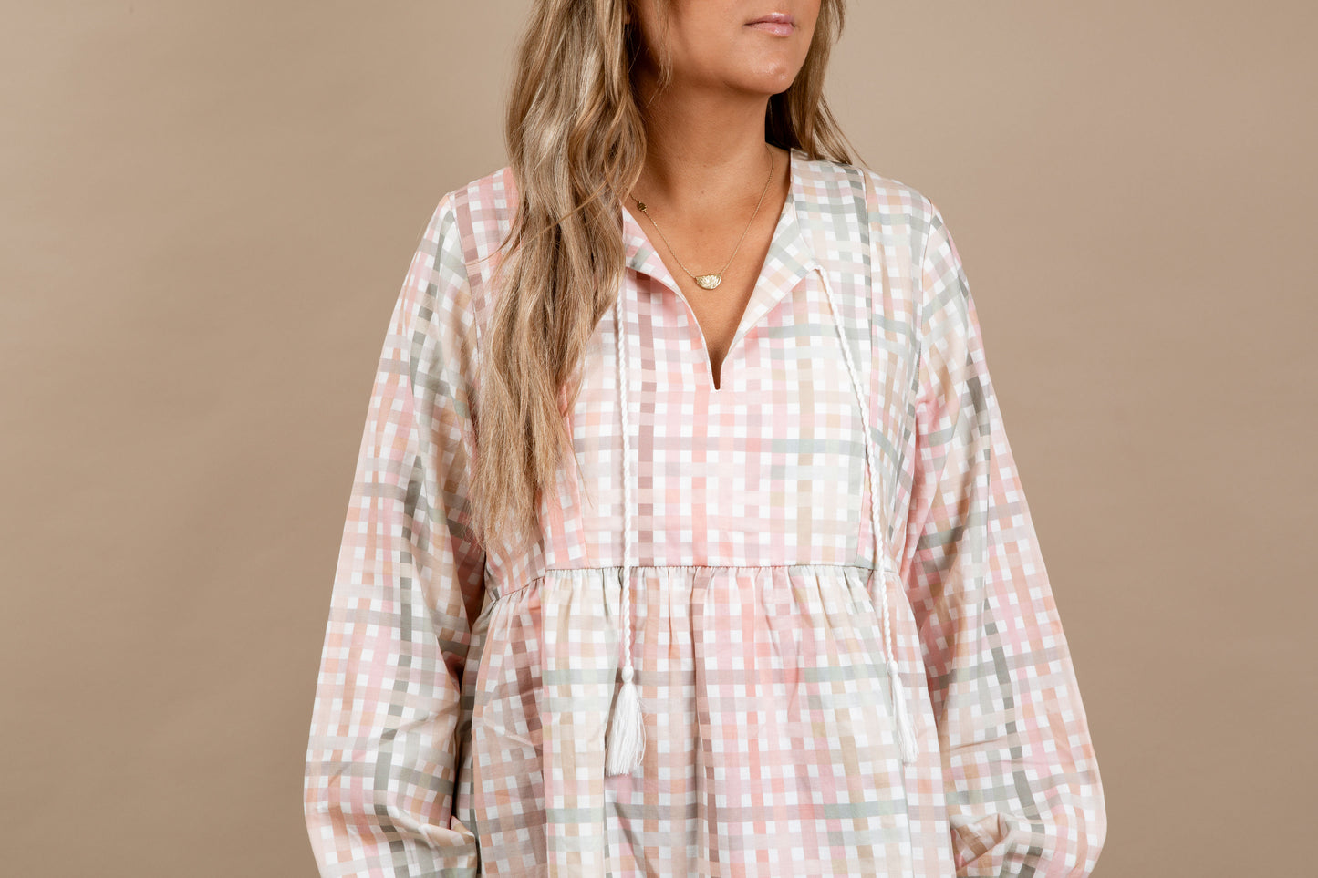 Rainbow Gingham Women's Blouse