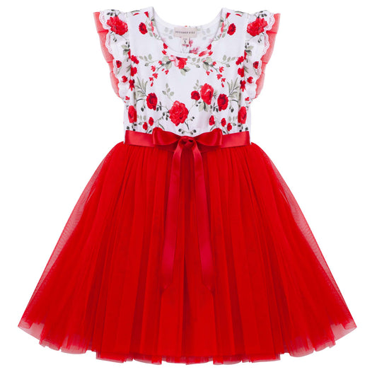 Penny Floral Tutu Dress - Red