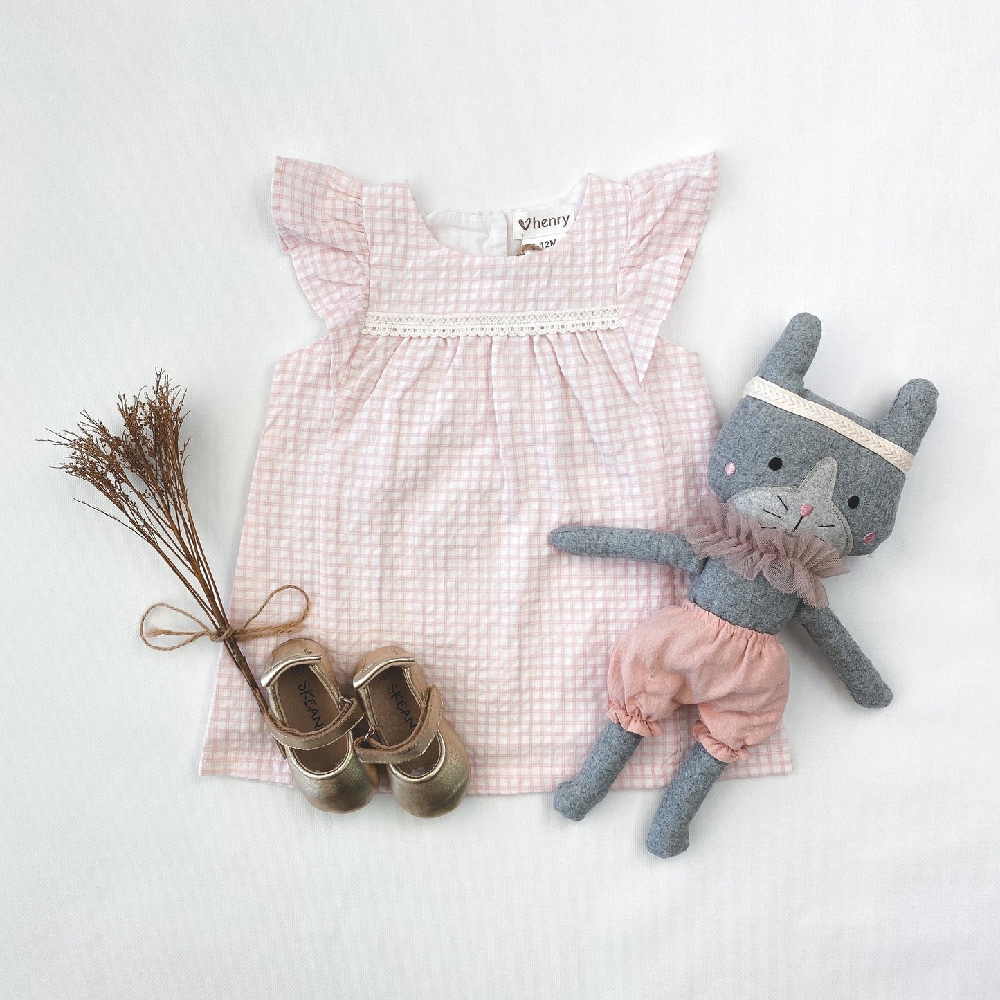 Baby Girls Maisy Dress - Pink Gingham | Love Henry