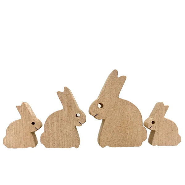 Wooden Bunny Family | Papoose Toys
